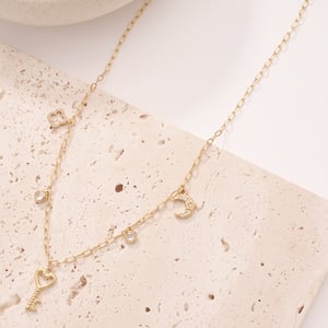 Designable Heart Locker Stainless Steel Gold Color Women's Pendant Necklaces h5 Picture6