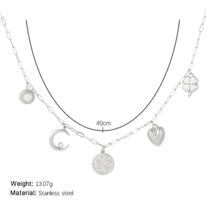 1 Piece Daily Clover Stainless Steel Gold Color Women's Pendant Necklaces h5 Picture2