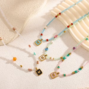 Exquisite Butterfly Beads Stainless Steel Women's Pendant Necklaces h5 Picture4