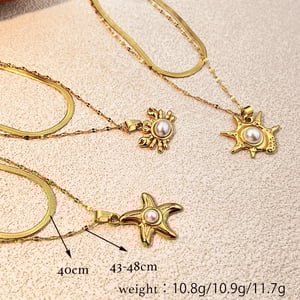 Oceanic Stainless Steel Gold Color Pendant Necklaces h5 Picture4