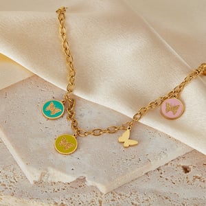Fußkettchen mit Schmetterlings-Motiv aus Edelstahl in Goldfarbe h5 Bild5