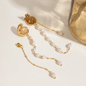 Elegant Tassel Stainless Steel Gold Color Dangle Earrings h5 Picture5