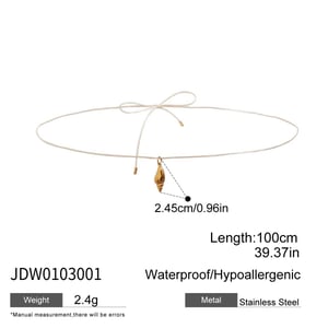 style stainless steel  gold color shell waist cha h5