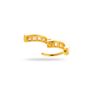 1 Piece Exquisite Copper Gold Color Zircon Women's Hoop Earrings h5 Picture6