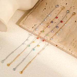 1 Pair Simple Series Sweet Chain Stainless Steel   Gold Color  Women's Chain Bracelets h5 Picture3