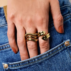 Einfache Herz Edelstahl Gold Farbe Minimalist Ringe h5 Bild4