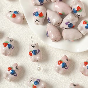 1 Piece Cute Animal Ceramics DIY Jewelry Bead h5 Picture4