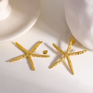 Stylish Solid Colored Starfish Stainless Steel Women's Stud Earrings h5 Picture3
