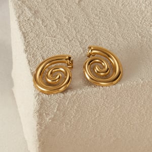 1 Paar Simple Series Daily Turtle Edelstahl Goldfarben Damen Ohrstecker h5 Bild5