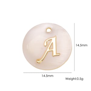 Simple Retro Shell - shaped Alphabet DIY Pendant h5 Picture4