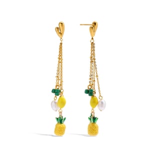 Cute Fruit Gold Color Dangle Earrings h5