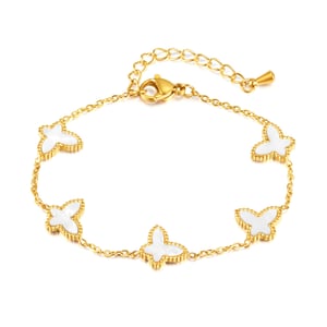 Schmetterlings-Charm-Armbänder aus Edelstahl in Goldfarbe h5
