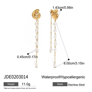 Elegant Tassel Stainless Steel Gold Color Dangle Earrings h5 Picture2