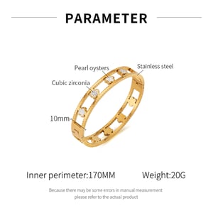 Retro Blume Edelstahl Gold Farbe Armreifen h5 Bild2