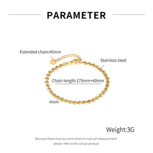 1 Stück Simple Series Tägliche geometrische Edelstahl Goldfarbene Damen-Kettenarmbänder h5 Bild2