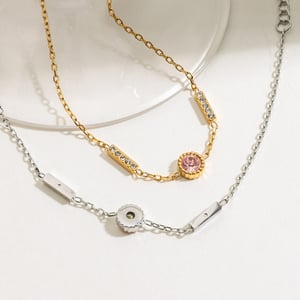 Simple Stainless Steel Gold Color Charm Bracelets h5 Picture3