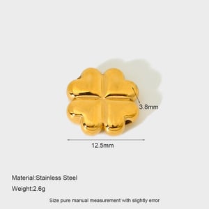 1 Pair Luxurious Series Retro Flower Stainless Steel   Gold Color  Zircon Unisex Pendants h5 Picture5