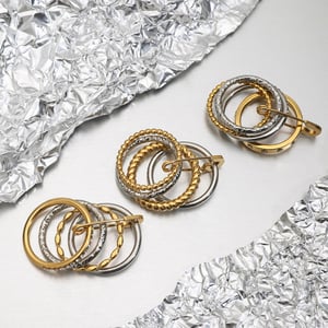 1 Pair Simple Pin Shape Stainless Steel Gold Color Women's Earring Sets h5 Picture5