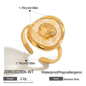 Oceanic Stainless Steel Gold Color Statement Ring h5