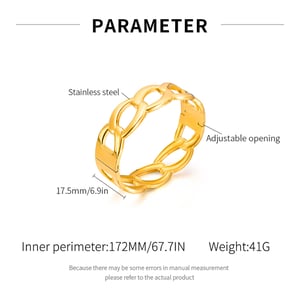 1 Stück Simple Series Tägliche geometrische Edelstahl Goldfarbene Damenarmreifen h5 Bild8