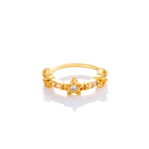 1 Piece Star Copper Gold Color Zircon Women's Nose Stud h5
