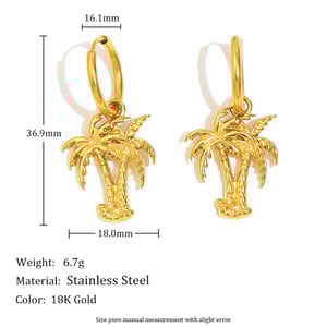 Romantic Series Vacation Plant Stainless Steel Women's Drop Earrings h5 Picture2