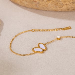 1 Stück Simple Series Daily Animal Edelstahl Goldfarben Damen Charm Armbänder h5 Bild3