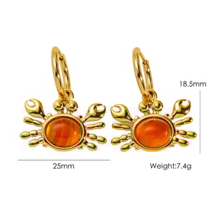 Ocean Series Stainless Steel Lady Crab Earrings for Women h5