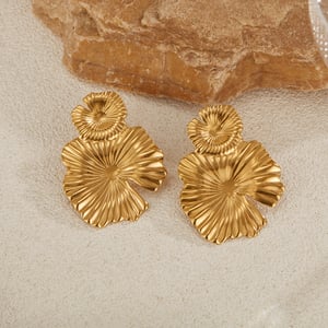 1 Paar Simple Series Daily Plant Edelstahl Goldfarben Damen Ohrstecker h5 Bild5