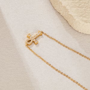 Kreuz Edelstahl Gold Farbe Charm Armbänder h5 Bild4