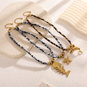 1 Piece Leopard Print Gold Color Stainless Steel Women's Pendant Necklaces h5 Picture5