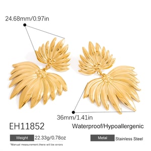 1 Pair Vacation Geometric Stainless Steel  Gold Color  Women's Drop Earrings h5 Picture2
