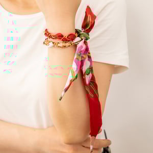 1 Piece Flower Silk Scarf Bracelet h5 Picture4
