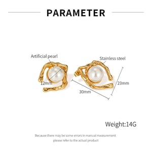 1 Paar Simple Series Tägliche geometrische Edelstahl Goldfarbene Damen-Ohrstecker h5 Bild2