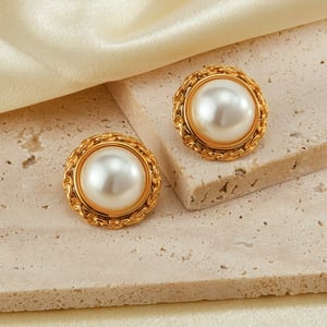 1 Paar Simple Series Tägliche geometrische Edelstahl Goldfarbene Damen-Ohrstecker h5 Bild5