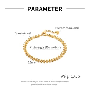 1 Stück Simple Series Tägliche geometrische Edelstahl Goldfarbene Damen-Kettenarmbänder h5 Bild7