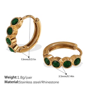 Stainless Steel Gold Color Hoop Earrings h5