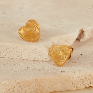 1 Paar Simple Series Daily Heart Edelstahl Goldfarben Damen Ohrstecker h5 Bild5