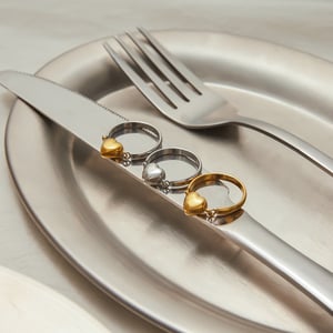 Einfache Statement-Ringe aus Edelstahl in Herzform in Goldfarbe h5 Bild4