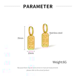 1 Paar einfache Serie täglich geometrische Edelstahl Gold Farbe Damen Tropfen Ohrringe h5 Bild2