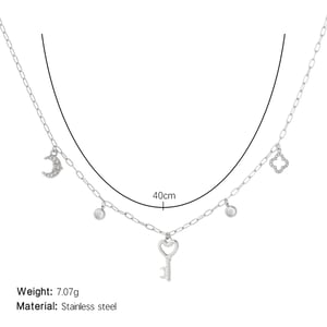 Designable Heart Locker Stainless Steel Gold Color Women's Pendant Necklaces h5 Picture2