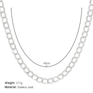 Edgy Daily Patchwork Stainless Steel Gold Color Women's Chain Necklaces h5 Picture6