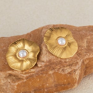 1 Paar Simple Series Daily Plant Edelstahl Goldfarben Damen Ohrstecker h5 Bild4