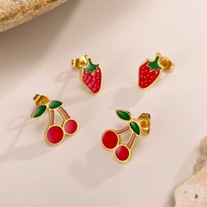 1 Paar Simple Series Daily Plant Edelstahl Goldfarben Damen Ohrstecker h5 Bild3