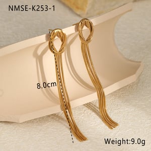 1 Pair Luxurious Series Daily Tassel Stainless Steel Women's Charm Earrings h5
