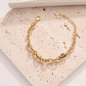 Chain Twist Stainless Steel Gold Color Women's Chain Bracelets h5 Picture5