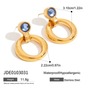 Schlichte Tropfenohrringe aus Edelstahl in Goldfarbe h5 Bild2