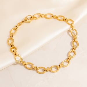 Simple Series Daily Geometric Gold Color  Stainless Steel Women's Chain Bracelets h5 Picture4