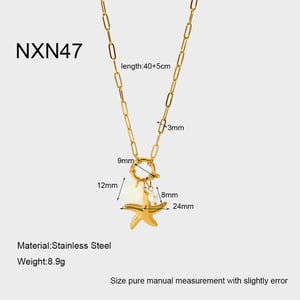 1 Pair Romantic Series Vacation Turtle Stainless Steel   Gold Color  Women's Pendant Necklaces h5