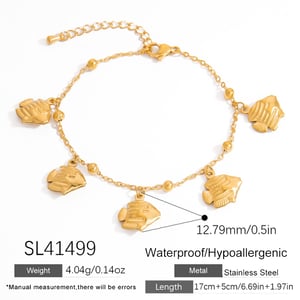 Classic Collection Extra Large Pendant Gold Stainless Steel Women's Bracelet h5 Picture2